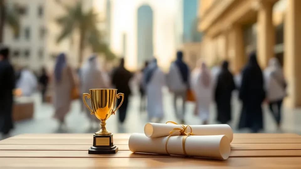 A trophy and certificates celebrating our debate students
